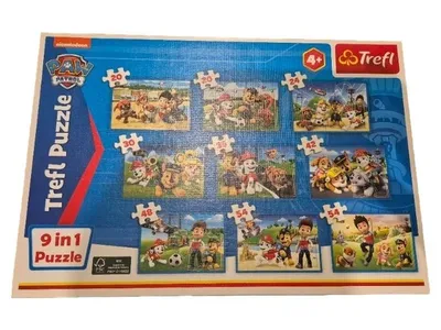 Trefl Paw Patrol 9 in 1 Kinderpuzzle Set Hunde Zeichentrick ab 4 Jahre