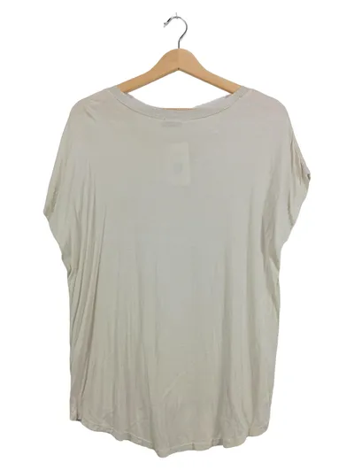 Sarah Damen Pullover Beige Gr. 38 Kurzarm Leinen Baumwolle Casual