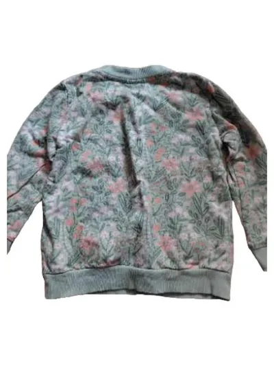 ALANA Kinder Pullover Gr. 104 Grün Blumenmuster 100% Baumwolle