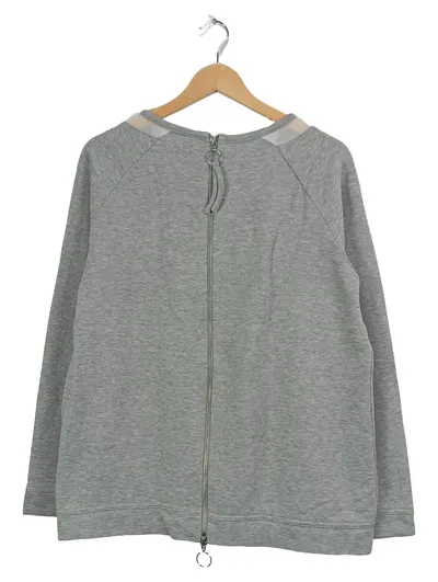 Kenny S. Damen Pullover Grau Meliert Gr. 42 XL Langarm Reißverschluss