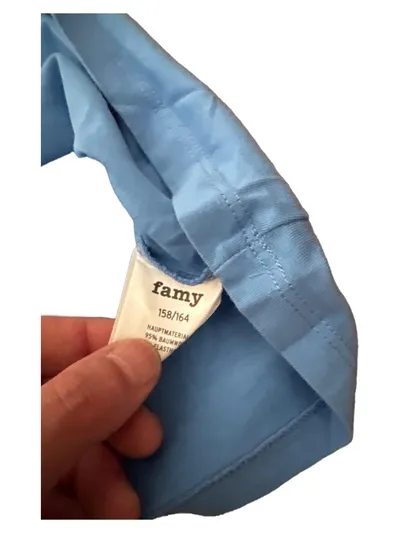 Famy Mädchen Top Spaghettiträger Blau Gr. 158, 164 Basic