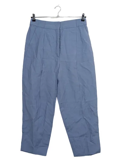 Sportmax Damen Stoffhose Bundfaltenhose Blau Gr. 40 W31 L26 Leinenoptik