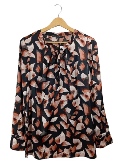 Comma Damen Bluse mit Schleifenkragen Gr. 38 Mehrfarbig Elegant
