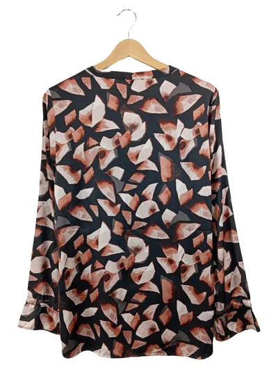 Comma Damen Bluse mit Schleifenkragen Gr. 38 Mehrfarbig Elegant