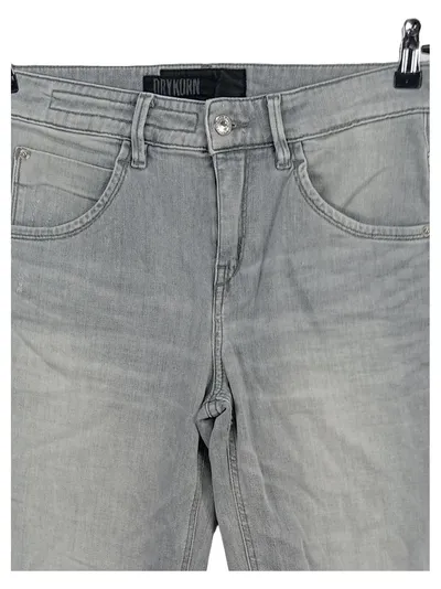 DRYKORN Damen Jeans Straight Leg Grau W27 Used Look