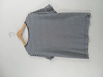 Christian Berg T-Shirt Damen Gr. 44 Blau Gestreift Kurzarm Casual
