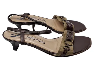 Peter Kaiser Damen Sandaletten Riemchen Leder Braun Gr. 38.5 Elegant