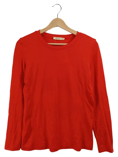 hessnatur Damen Langarmshirt Rot Gr. 36 S 100% Wolle Basic