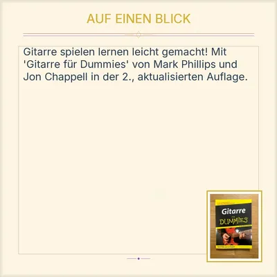 Gitarre für Dummies Mark Phillips Jon Chappell 2. Auflage Wiley-VCH Hobbybuch
