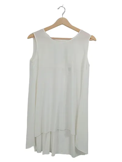 Imperial Damen Sommerkleid Weiß Gr. 42 Faltenkleid Viskose Minimalistisch