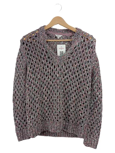 Pepe Jeans London Damen Pullover Grobstrick Lochmuster Mehrfarbig Gr. 34 XS