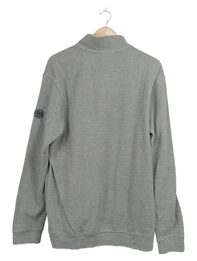 LERROS Herren Pullover Troyer Gr. 52 XL Grau Gestreift Half-Zip