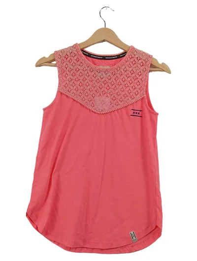 Amsterdam Industry Damen Top Gr. 38 Pink Spitze Baumwolle