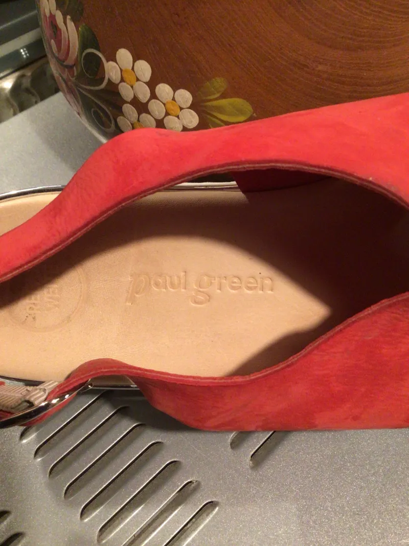 Paul Green Plateausandalen Damen Rot Gr. 41 Wildleder 3