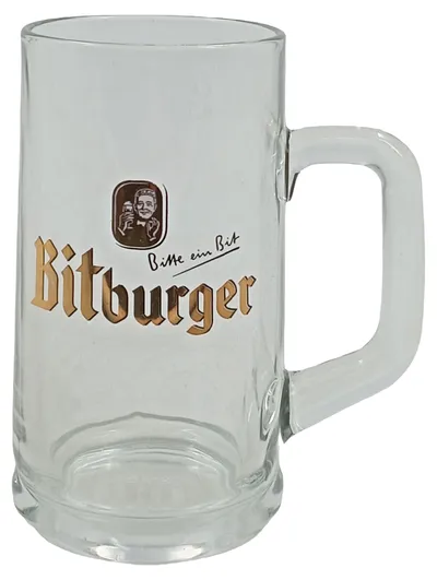 Bitburger Bierkrug 0, 4l Glas Transparent Bitte ein Bit Logo