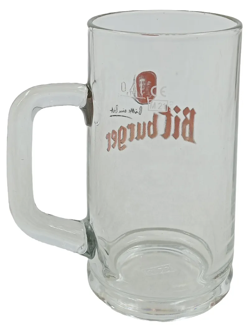 Bitburger Bierkrug 0, 4l Glas Transparent Bitte ein Bit Logo 2
