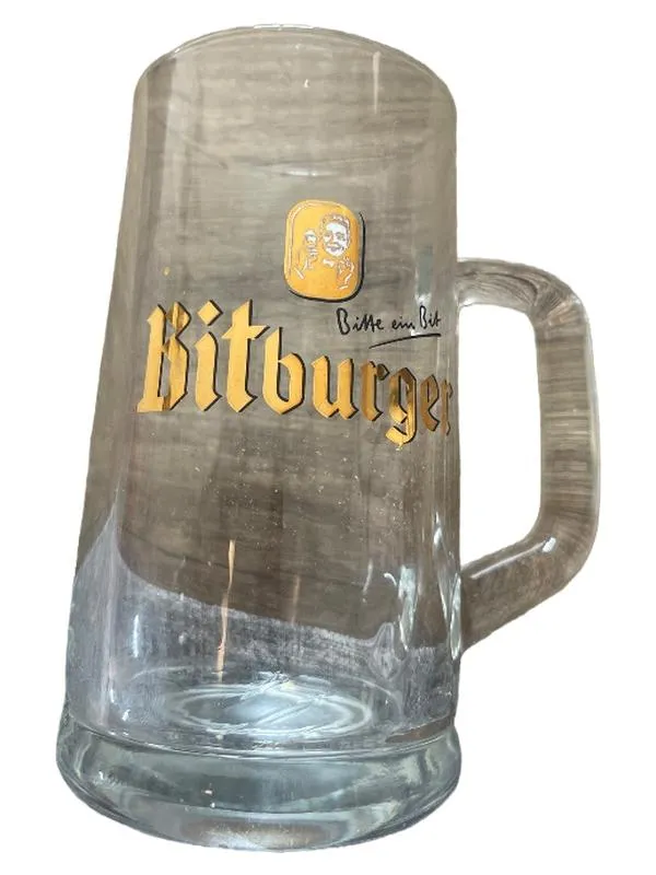 Bitburger Bierkrug 0, 4l Glas Transparent Bitte ein Bit Logo 3