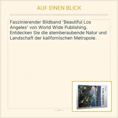 Beautiful Los Angeles Bildband World Wide Publishing Fotobuch Kalifornien