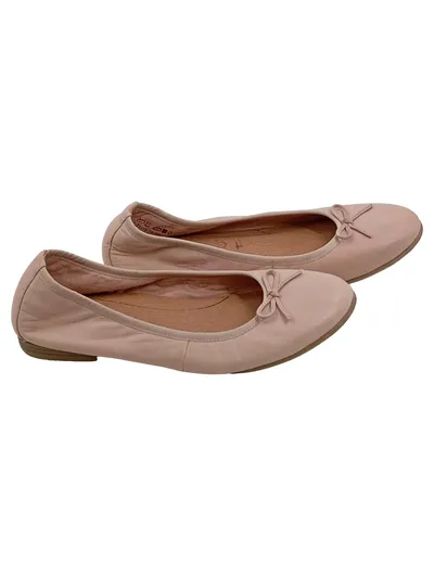 Tamaris Damen Ballerinas Rosa Größe 38 Leder Klassisch mit Schleife