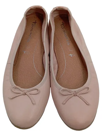 Tamaris Damen Ballerinas Rosa Größe 38 Leder Klassisch mit Schleife