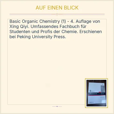 Basic Organic Chemistry (1) Xing Qiyi 4th Edition Fachbuch Chemie