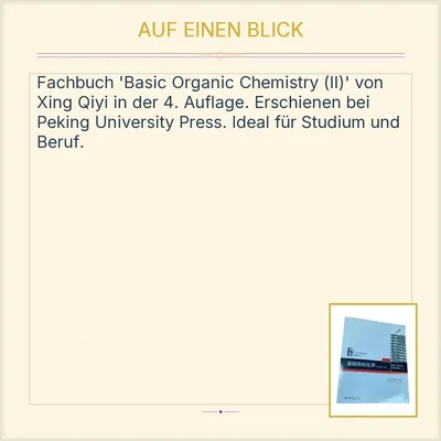 Basic Organic Chemistry (II) Xing Qiyi 4th Edition Fachbuch Chemie Studium