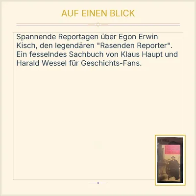 Kisch war hier Klaus Haupt Harald Wessel Reportagen Rasender Reporter