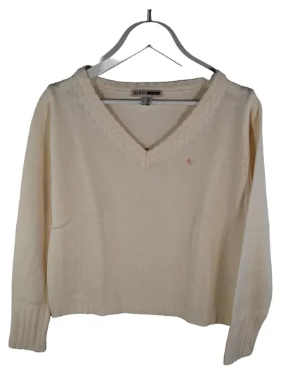 Flashlights Damen Pullover V-Ausschnitt Gr. 40/L Beige Strick Casual