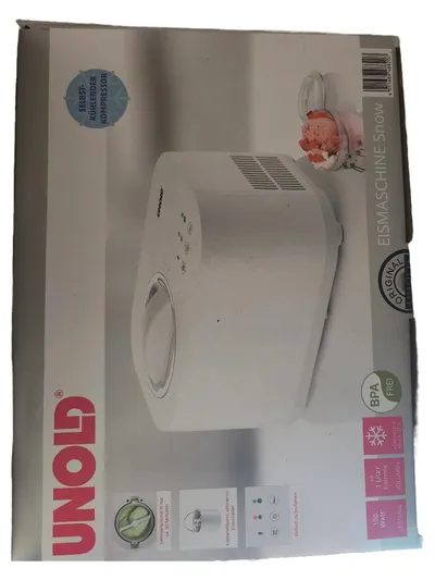 Unold Eismaschine Snow Weiß 1 Liter Kompressor BPA Frei