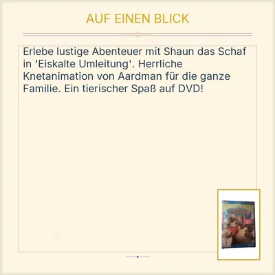 Shaun das Schaf Eiskalte Umleitung DVD Aardman Animations Kinder Serie