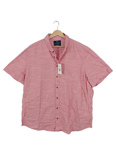 Canda Freizeithemd Herren Kurzarm Rosa Meliert Gr. 54 XXL Casual Baumwolle