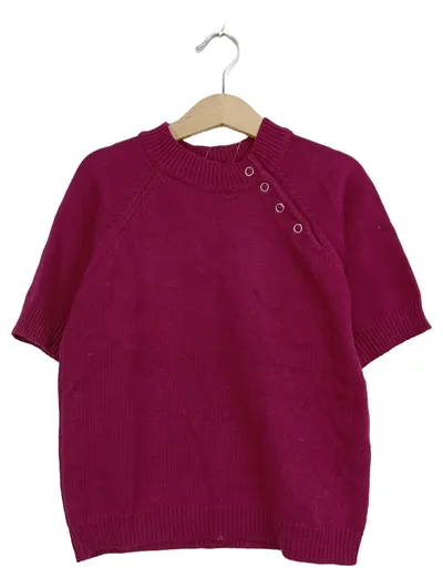 Vertbaudet Pullover Kurzarm Mädchen Gr. 138/140 Pink Baumwolle
