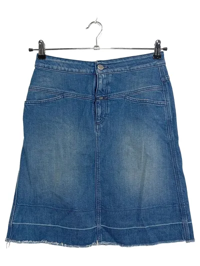 Closed Damen Jeansrock Blau Denim A-Linie Fransen Saum Gr. 38