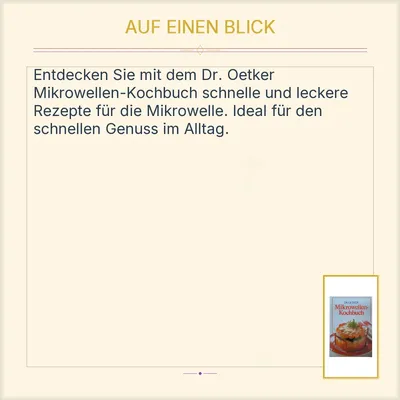 Dr. Oetker Mikrowellen-Kochbuch Rezepte Kochen Backen