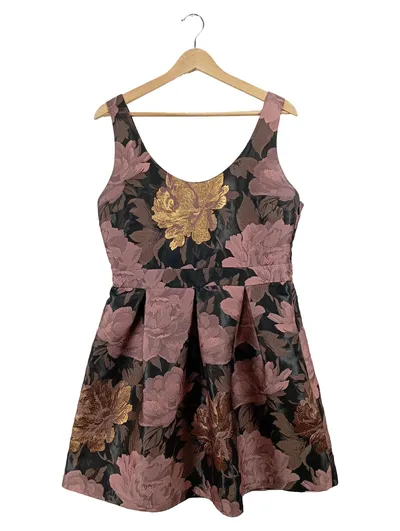 Miss Selfridge Cocktailkleid Mehrfarbig Blumenmuster Gr. 42 XL Elegant Festlich