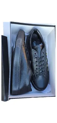 Alesya Damen Sneaker low Leder Schwarz Gr. 40 Strasssteine Schnürung 4