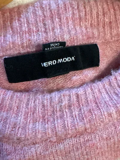 VERO MODA Damen Pullover Blockstreifen Rosa Beige Bordeaux Gr. XS