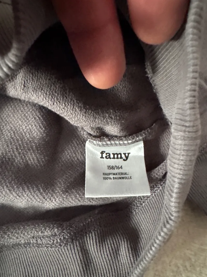 Famy Kinder Sweatshirt Pullover Gr. 158, 164 Grau Einhorn-Motiv Baumwolle 2