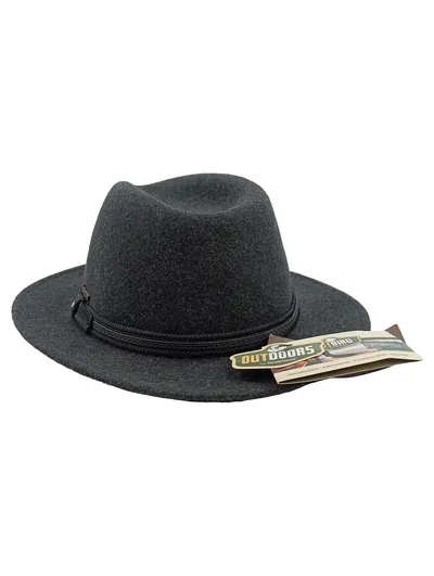 Faustmann Hut Wollfilzhut Fedora Grau Wolle Gr. 60 Klassisch Outdoor