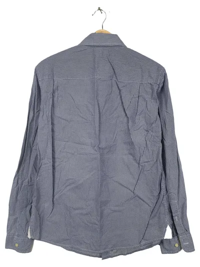 Armani Jeans Business Hemd Blau Geometrisch Gr. 48 M Langarm