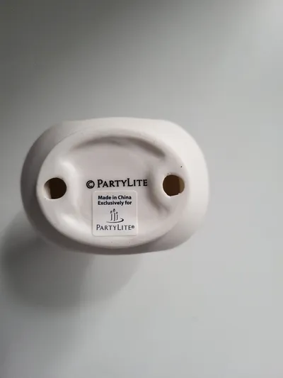 PartyLite Duftlampe Keramik Weiß Minimalistisch Abstrakt
