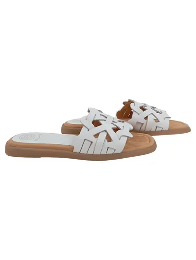 Unisa Damen Pantoletten Sandalen Clery_Ran Weiß Leder Gr. 39 Casual