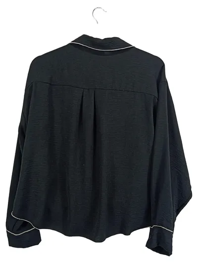 DROPS Design Damen Hemdbluse Schwarz Gr. 38/M Casual Langarm