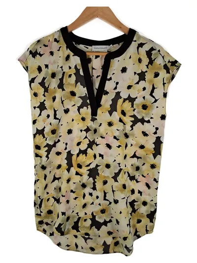 Paraphrase Damen Bluse Gr. 36, S Mehrfarbig Blumenmuster V-Ausschnitt Casual