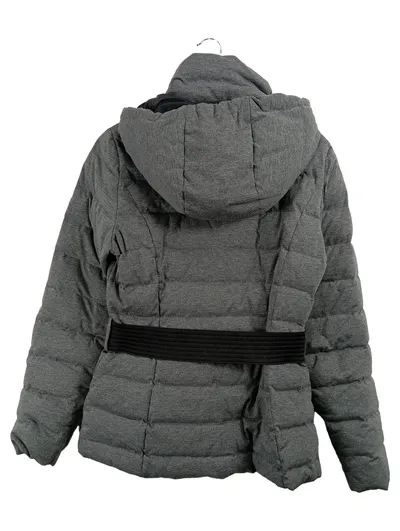 DEHA Damen Steppjacke Grau Gr. 38 M Kapuze Gürtel Casual