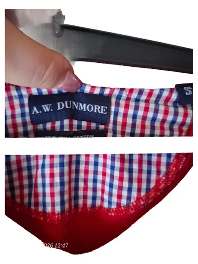 A.W. Dunmore Herren Pullover V-Ausschnitt Gr. 58 4XL Rot Klassisch Baumwolle