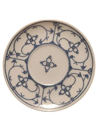 Bareuther Untertasse Indisch Blau 222 Porzellan 14cm Weiß Floral