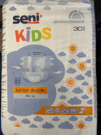 Seni Kids Junior Super Windeln Kinder Gr. 116 (20+ kg) 30 Stück Weiß