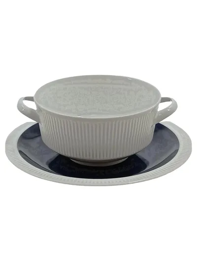 Arzberg Suppentasse mit Untertasse Porzellan Weiß Klassisch 17 cm