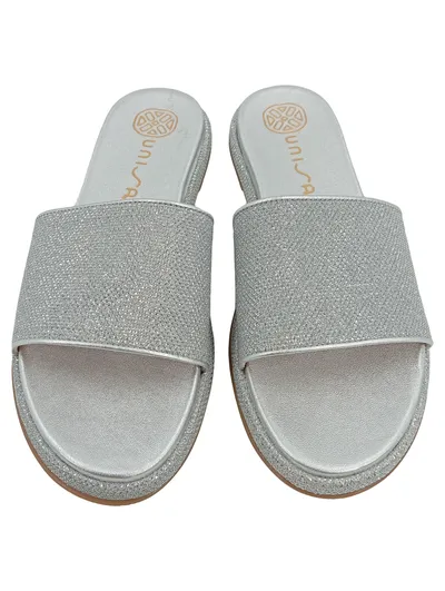 Unisa Damen Pantoletten Silber Glitzer Gr. 40